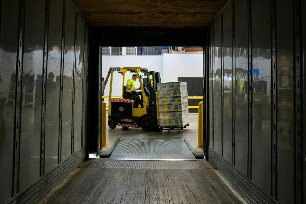 High-cycle logistics facility interior