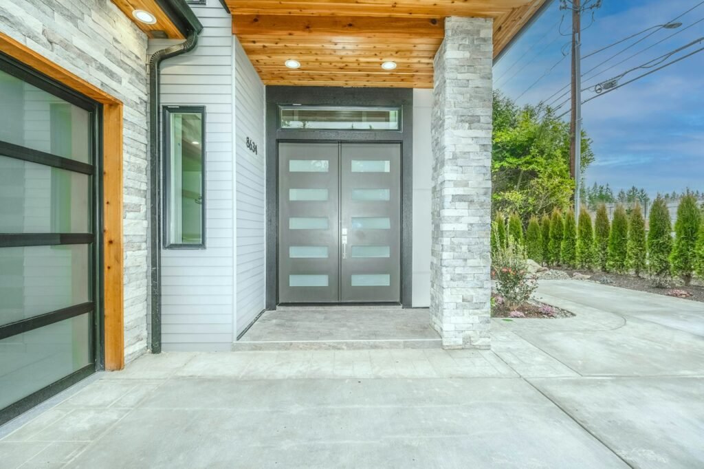 Residential garage door on a modern home
